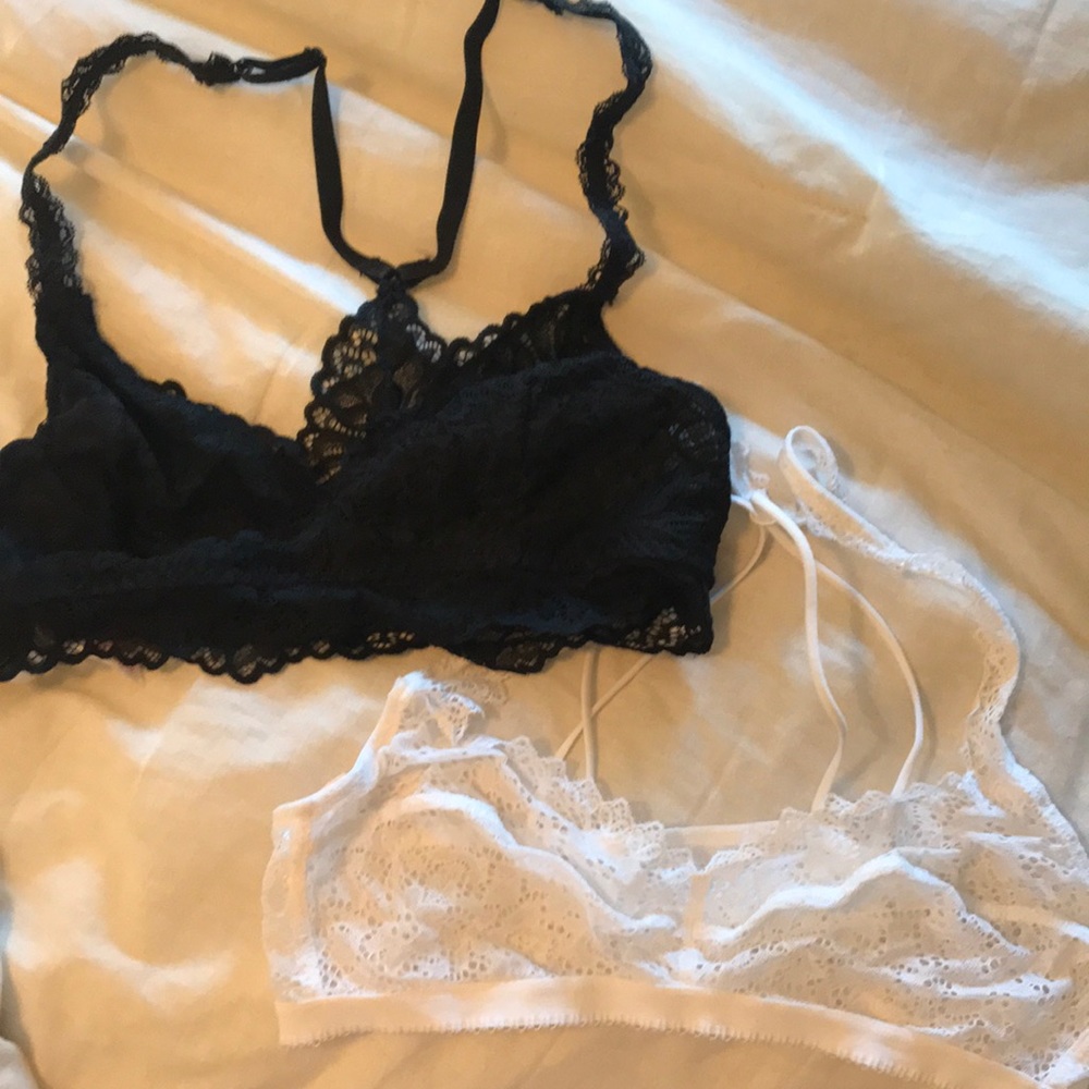 Two lace bralettes - Gap Body and Exhilaration